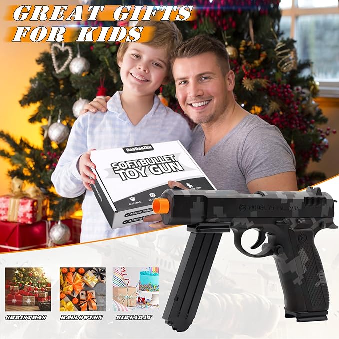 Toy Pistol Guns Toys for 8 9 10 11 12 13+ Year Old Boys Kids, Sports & Outdoor Toys Gun with Soft Bullet & Shell Ejecting, Camouflage Fidget Toy Guns for Boys 8-12, Kids Gifts for Birthday