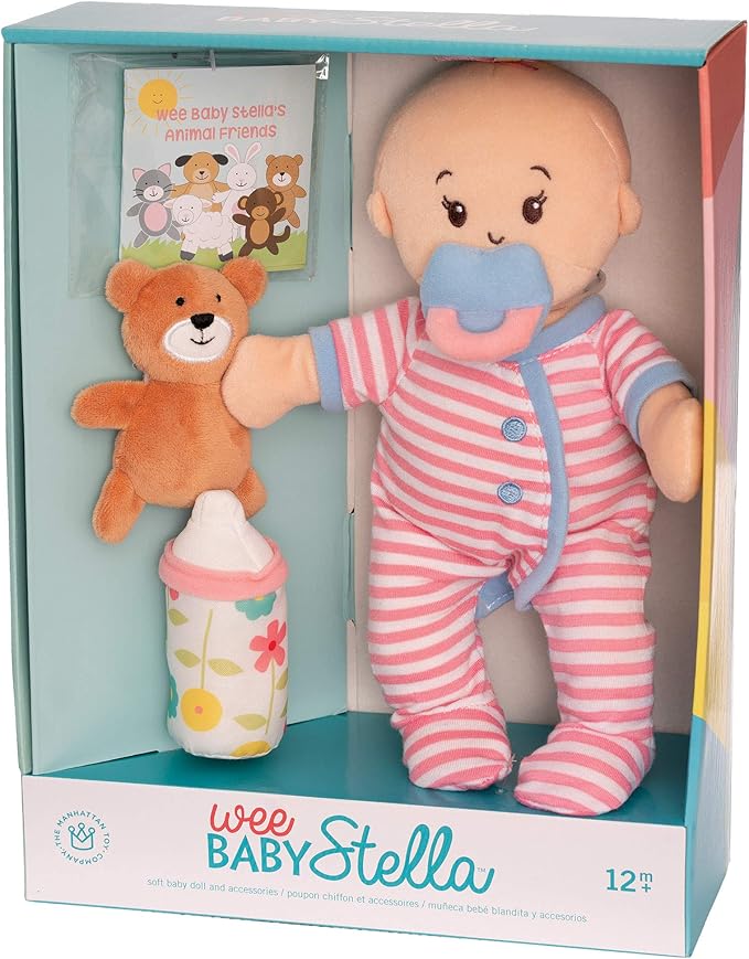 Manhattan Toy Wee Baby Stella Sleepy Time Scents Soft Doll Set, 12",Peach