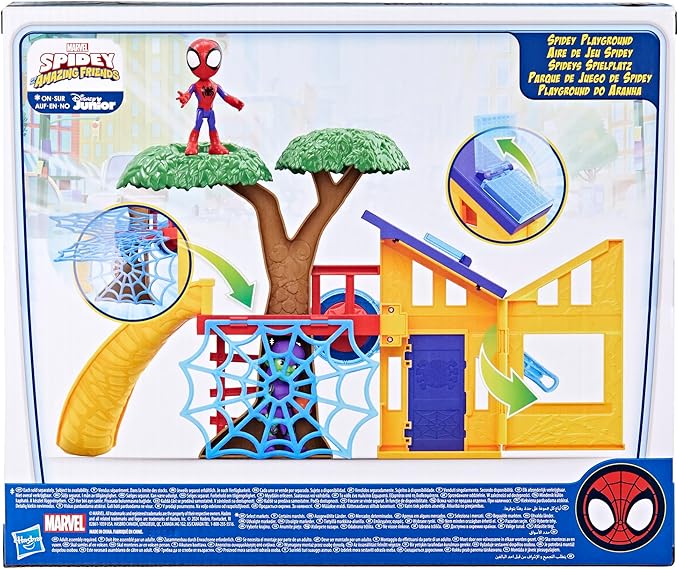 Spidey and his Amazing Friends Spidey Playground Playset, Includes 4-Inch Action Figure, Marvel Super Hero Toys for Kids 3 and Up