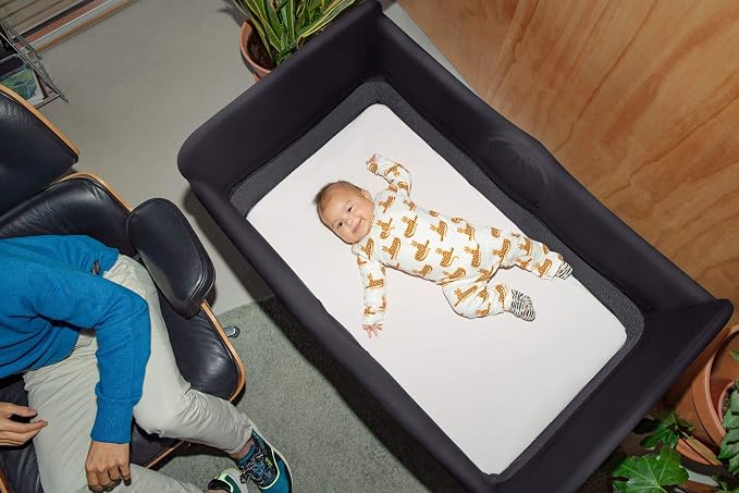 Bugaboo Stardust Fitted Cotton Sheet – 100% Natural Breathable Cotton Play Yard Sheet, Oeko-Tex® Certified, Soft & Machine Washable for Bugaboo Stardust Mattress – Mineral White