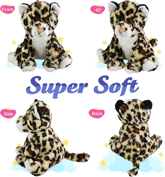 BSTAOFY 10’’ Light up Cheetah Stuffed Animal, Plush LED Leopard Plush Night Light, Companion Bedtime Jungle Toys Glow Afraid of Dark, Valentines Birthday for Toddler Kids Boys