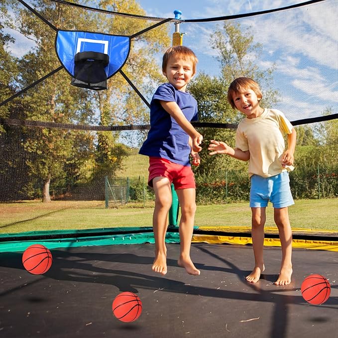 Trampoline Basketball Hoop Set, Trampoline Basketball Hoop Attachment Waterproof Basketball Goal for Trampoline Soft Basketball Game Accessories for All Ages Basketball Lovers
