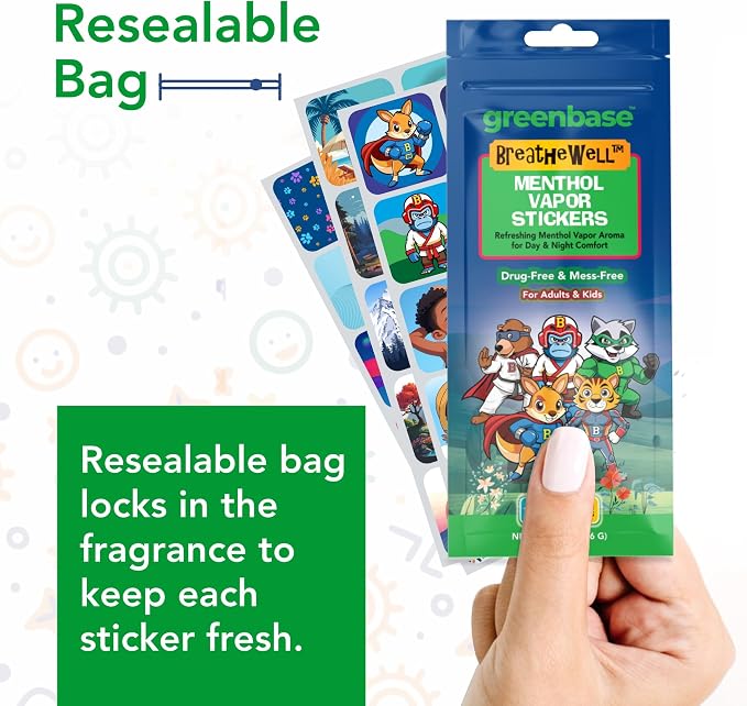 Menthol Aromatherapy Stickers for Kids & Adults – Refreshing Eucalyptus & Peppermint Vapor Aroma – Day & Night Comfort – Travel Friendly Essential Oil Stickers – 100 Pack