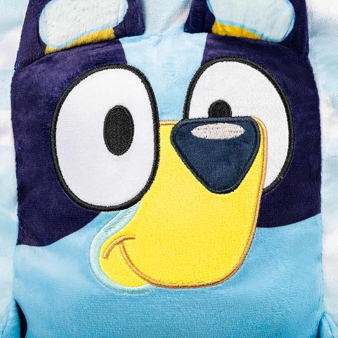Bluey 3D Snuggle Pillow - Super Soft Blue Plush Pillow - Measures 15 Inches