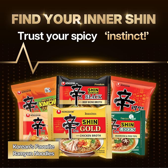 Nongshim Ramen Noodles, Gourmet Instant Ramen bowl, Premium Microwavable Noodle Soup, Shin Gold, 3.56 Ounce (Pack of 6)