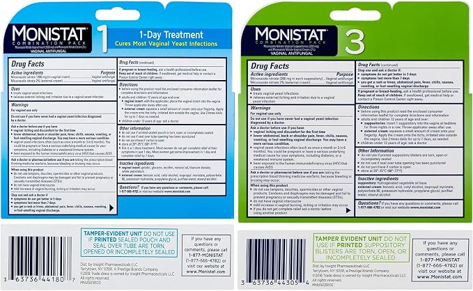 Monistat 2 Pack (3-Day Suppository and 1 Day Ovule Combination Pack)
