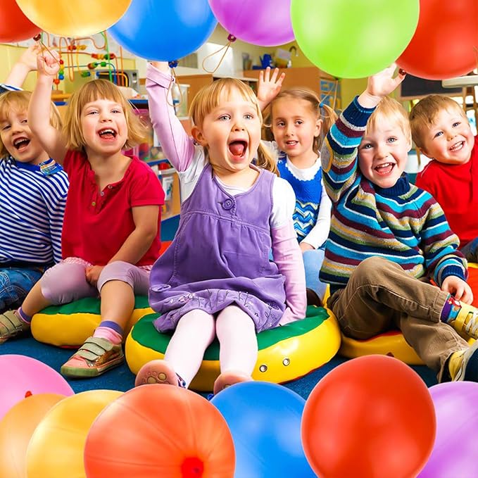 RUBFAC 36Pcs Punch Balloons, Heavy Duty Party Favors For Kids, Punching Balloons Bouncy Balls with Rubber Band Handle for Birthday Party, Goodie Bag, Stocking Stuffers for Kids