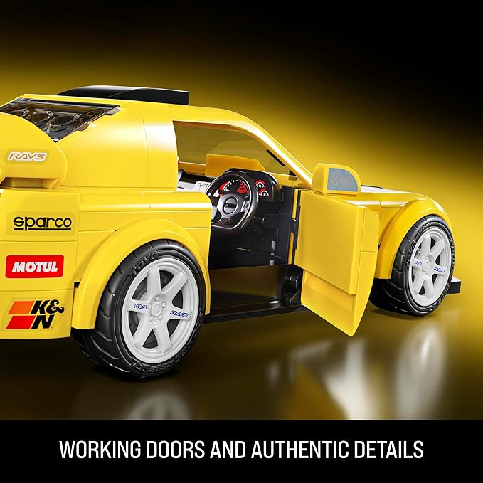Mattel Brick Shop Hot Wheels Speed Series Building Set, '07 Honda S2000 with 257 Pieces, Realistic Details and Custom Decals, Adult Collectors and Kids Ages 10+
