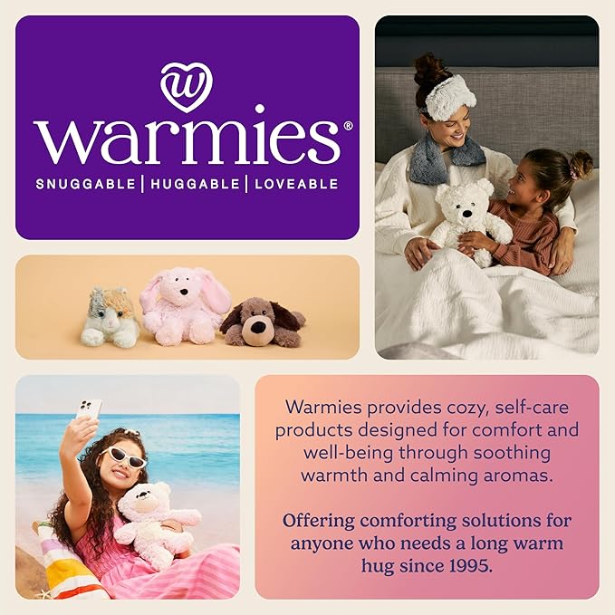 warmies Microwavable Eye Mask for Warmth & Comfort - Heating & Cooling Compress for Calming Relaxation - Weighted & Heated Eye Mask with Scented Lavender for Sleeping - Curly Sage
