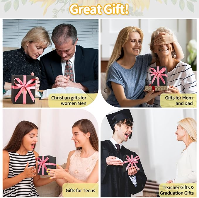 Bible Verse Jar (KJV) - Christian Gifts For Women, Men, Mom, Dad, Teen,Birthday Gifts For Women, Religious Graduation Gift For Her,Prayer Hope Jar With Greeting Card & 48-inch Ribbon Bow。