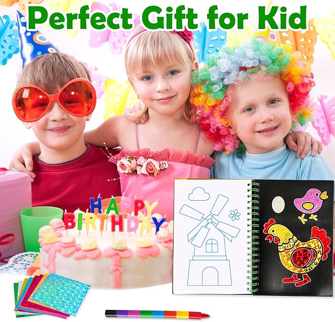 FUNNYB&G Foil Art Crafts for Kids Ages 4-8: Valentines Crafts for Kids 2026,Birthday Gift for Girls,Art and Crafts Supplies,Party Favors,Creative Toys for Girls Boys 4 5 6 7 8 9 Years Old (Farm)