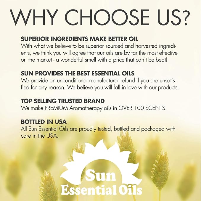 Sun Essential Oils - 4 oz Myhrr Essential Oil for Diffuser, Skin, Face, Hair & Aromatherapy Massage, Fragrance for Candle, Soap, Lotion & Shampoo Making at Home