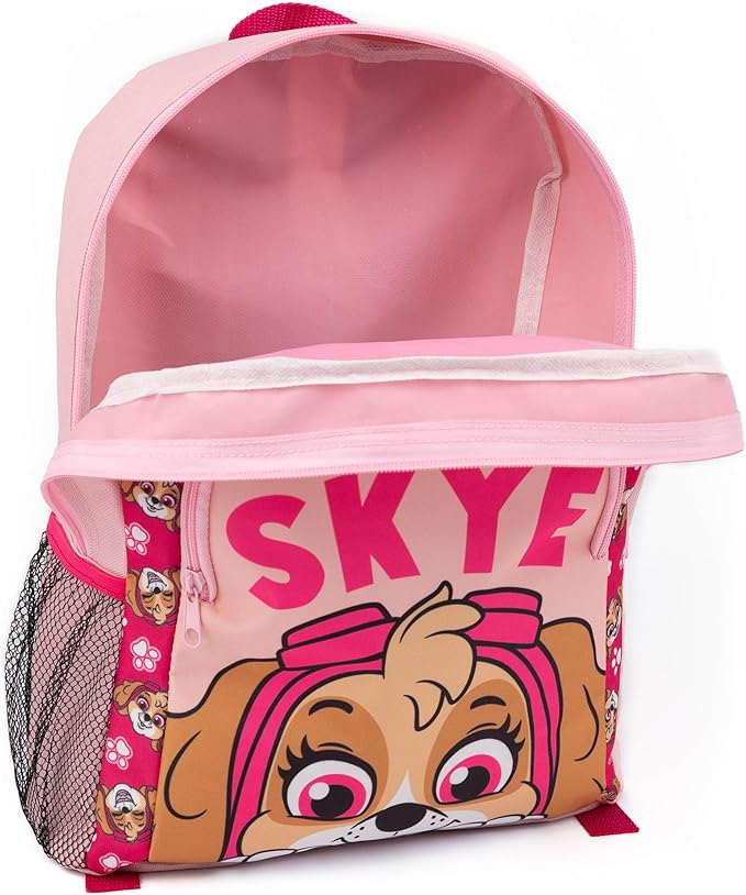 Paw Patrol Skye Girls Pink Backpack Rucksack Adjustable Straps Character Design School Bag Kids Organised Daypack