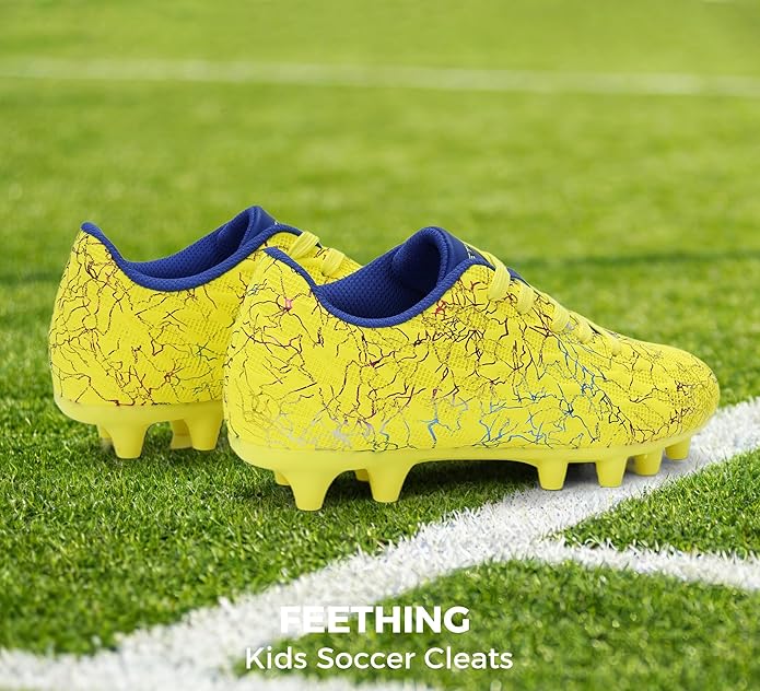 Grils Boys Soccer Cleats Youth Firm Ground FG Football Shoes Lightweight Breathable Outdoor Trainning Sport Shoes for Little/Big Kids