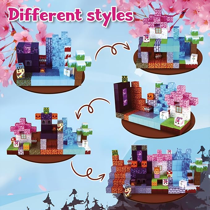 Magnetic Blocks - 150PCS Magnetic Building Blocks Cubes Adventurer, Magnets Toys for Kids Age Age 3 4 5 6 7 8 9 10 12, Sensory Stacking Construction Toy Christmas Birthday Gifts for Kids Boys Girls