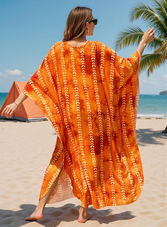 Mumu Dresses for Women Plus Size, Bohemian Kaftan Beach Cover Up Long Maxi Nightgown Soft Loungewear