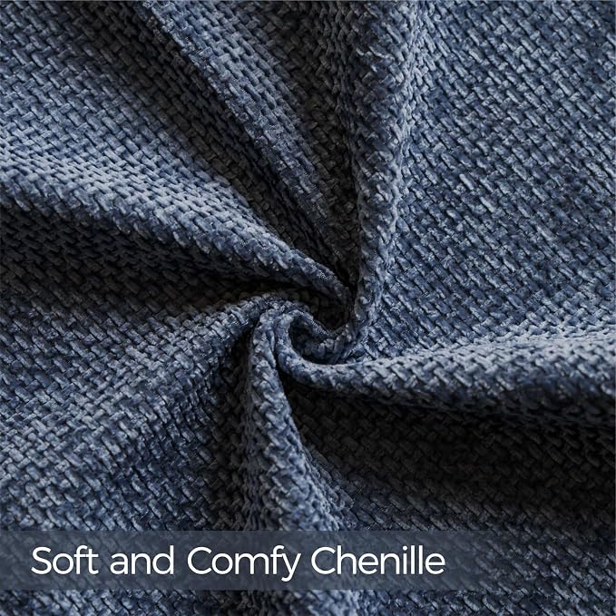 a moment Dark Blue Chenille Throw Pillow Covers 24x24 Inch Pack of 2 Modern Decorative Throw Pillow Cases Farmhouse Cross Covers Home Decor for Sofa Bedroom Living Room