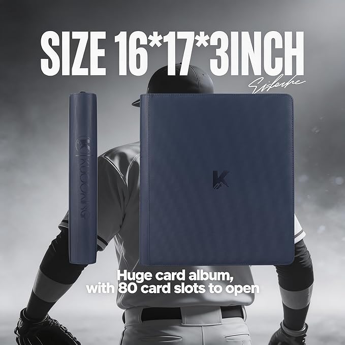 2000 Pockets Trading Card Binder, 20-Pocket Card Ablum Compatible with MTG,Sports Cards & Other Standard Size Trading Card (NAVY BLUE)