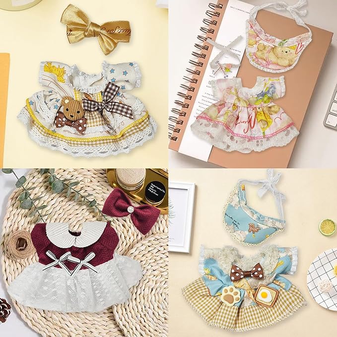 17cm Dolls Clothes,6.7 Inches Cute Doll Clothes Set,Doll Accessories for Collectors,Dress Up Doll Clothing Set Replacement Fashion Outfit Collection(NO Dolls)(Style 5)