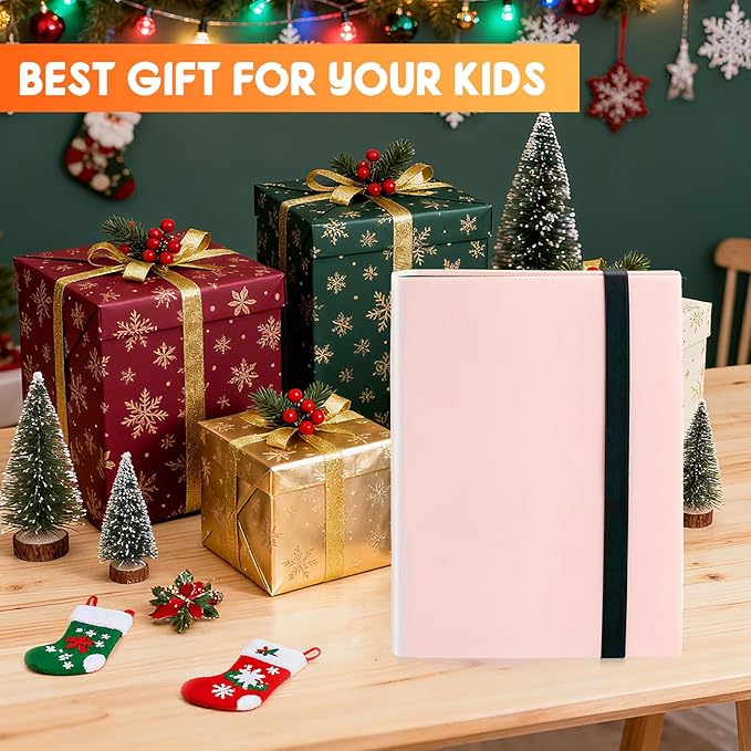 Card Binder 9 Pocket, PP Cover Trading Card Binder for 360 Cards, Sturdy Card Collection Album, Card Holder Folders for MTG, TCG, Game Cards & Sports Cards,Pink