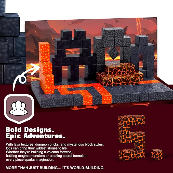 Magnetic Blocks Building Toys - Build Set, Magnet for Boys & Girls Ages 5-7, Buildable Game Elements Gifts Toys for 3+ Year Old Boys & Girls