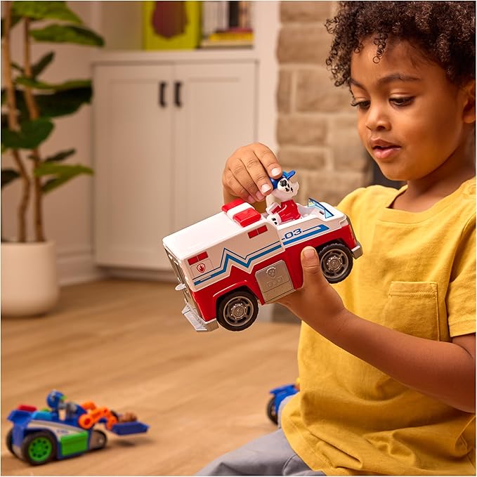Paw Patrol: Search & Rescue, Marshall Rescue Responder Vehicle with 2 Figures, Toy Truck with Pull-Back Action, Kids Toys for Boys & Girls Ages 3+