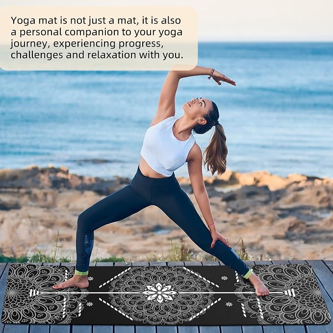 FOLAI Extra Thick Yoga Mat 6mm,pilates mat thick - Non-Slip Exercise Mat for HIIT, Pilates & Home Workouts & Workout with Free Carry Strap
