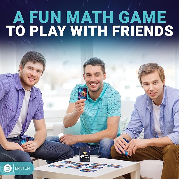 Briston Math Star Game flashcards, Educational Card for Kids & Families Addition and Subtraction with Timed Challenges Fun Math Strategy Game for Classrooms Students & Enthusiasts