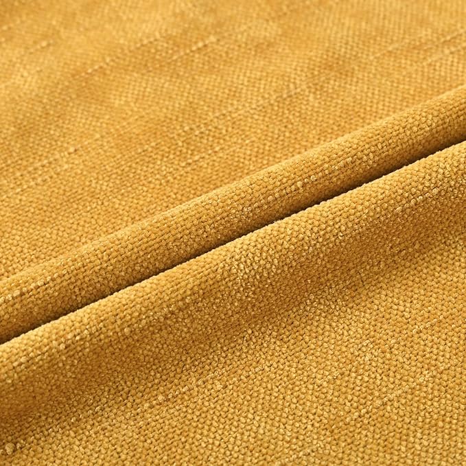 Set of 4 Soft Textured Decorative Throw Pillow Covers 24x24 Inch Cozy Farmhouse Cushion Cover Square Accent Pillow Cases for Bed Couch Sofa Living Room, Mustard Yellow