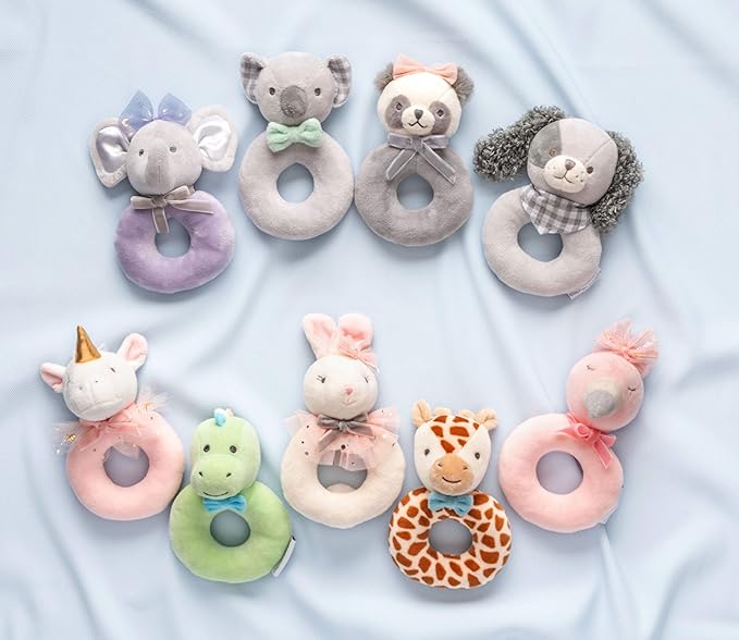 Stephen Joseph, Baby Soft Plush Ring Rattle, Panda