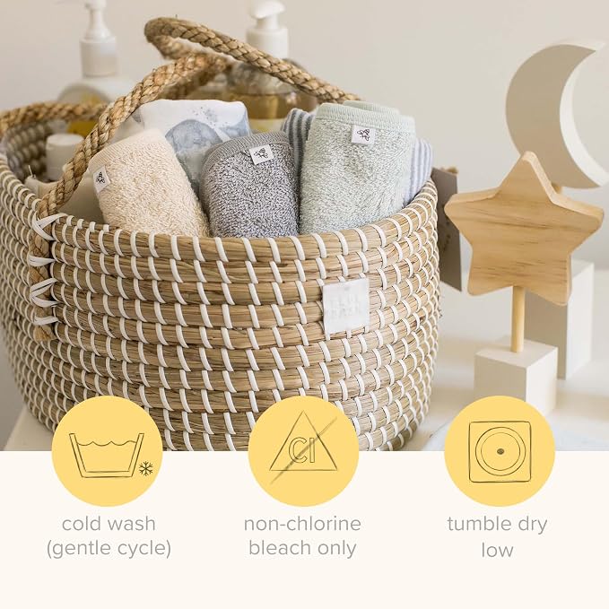 Burt's Bees Baby Washcloths for Infants, 100% Organic Cotton, Soft and Absorbent Knit Terry Face Towel, 9 x 9 in, 3-Pack