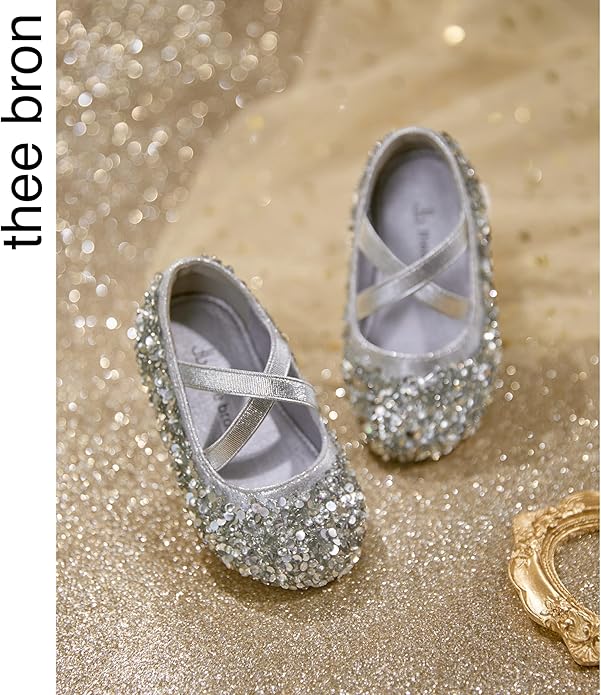 THEE BRON Mary Jane Ballet Flats - Girls' Dress Shoes with Hook & Loop Closure