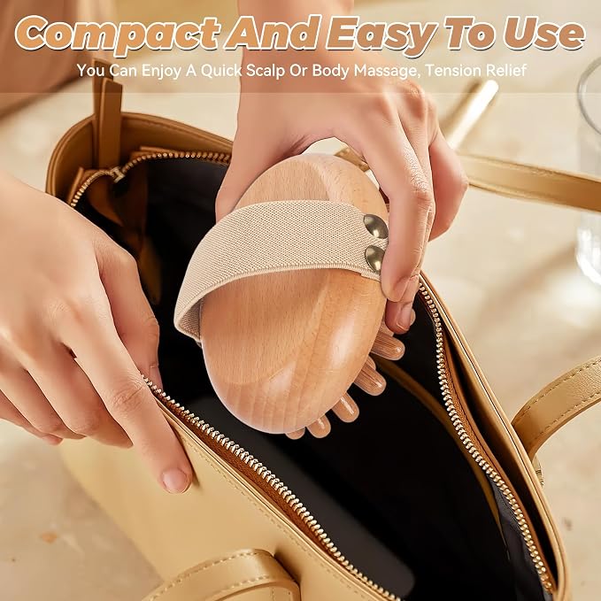 DEBETOOL Wood Therapy Massage Tools - 2-Pack Wooden Meridian Massage Brush for Cellulite, Lymphatic, Drainage, Massage Brush for Belly Muscle Pain Relief & Body Shaping
