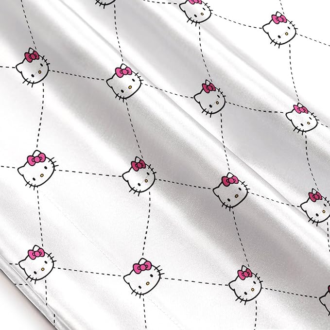 Jay Franco Satin Pillowcase - Standard Size 20x30 Inch Silky Soft Premium Pillow Cover, White - Hello Kitty