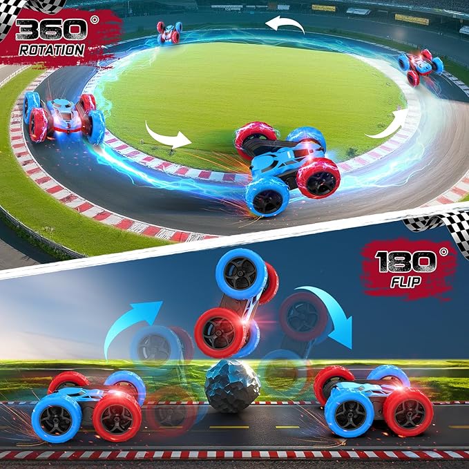 cosone Remote Control Car,RC Cars Toys for 6-12 Year Old Boys, Off Road RC Stunt Car 4WD 360° Rotating Remote Control Cars for Kids, Boys Girls Gifts for Birthday Gift