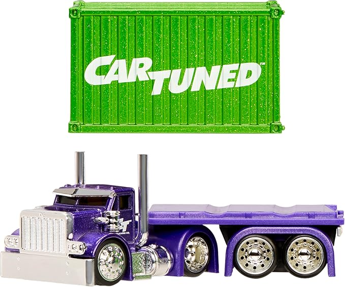 CarTuned™ Rig$ Container Case- Sneaky Pete, Purple and Green DieCast Truck, Style 2