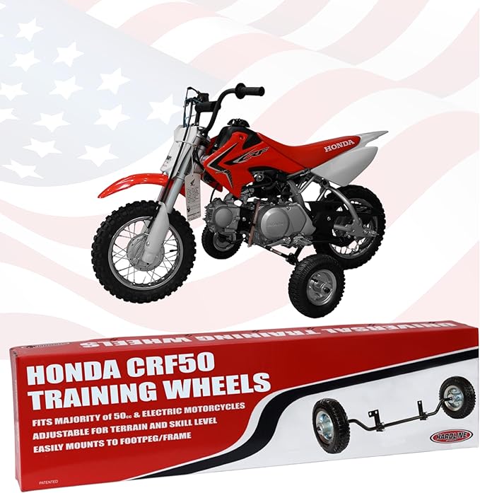 Hardline Products Wheels for Tots training wheels for a Honda CRF50F
