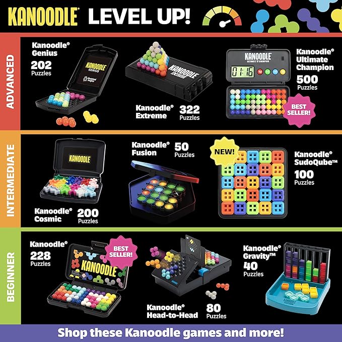 Educational Insights Kanoodle® SudoQube™ - 3D Brain Teaser Puzzle, Pocket Sudoku Game, Color Puzzles & Handheld Board Games for Travel, Gifts for Sudoku Lovers Including Kids, Teens & Adults Ages 7+
