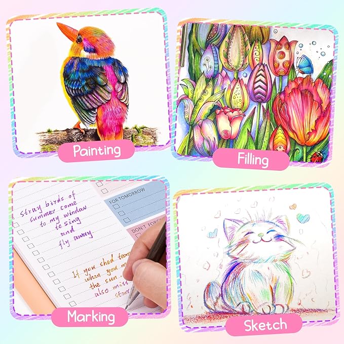 Stocking Stuffers for Kids, Colored Pencils, Art Supplies, 12 Rainbow Pencils, Teen Girl Gifts Trendy Stuff, Arts and Crafts for Kid Ages 8-12, Kids Stocking Stuffers, Gifts for 6-12 Year Old Girl