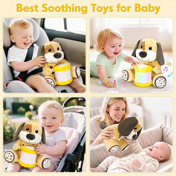 Baby Toys 6-12 Months, Puppy Musical Plush with Lights, ABCs, Animal Sounds, Numbers, Infant Early Learning Toy,Christmas Birthday Gifts for 6+ Month Boys &Girls