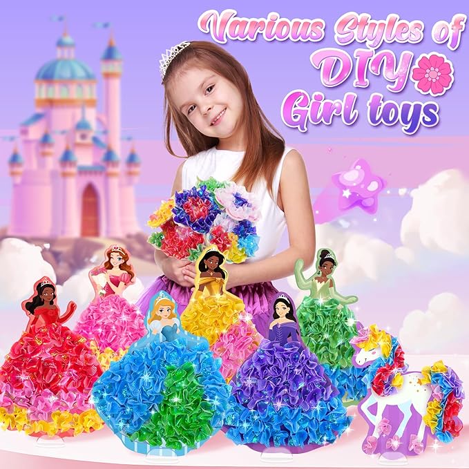 ZOOI Poke Art Kits, Arts and Crafts for Kids Girls Ages 8-12, Pretty Pretty Princess Game, Poke in Crafts for Girls 8-12, Birthday Gifts for 4, 5, 6, 7, 8 Year Old Girl Toys Age 6-8 Art Kits
