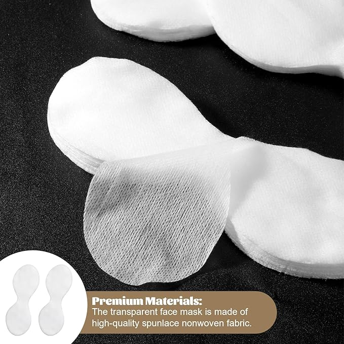 Styquenzer 100 Pcs Disposable Eye Mask, Non Woven Eye Care Covers Diy Clear Masks Paper Eyes Mask Spa Eyes Pads Sheet Nose Face Pads for Skincare Spa Wrap Retention Home Beauty Wet Compress