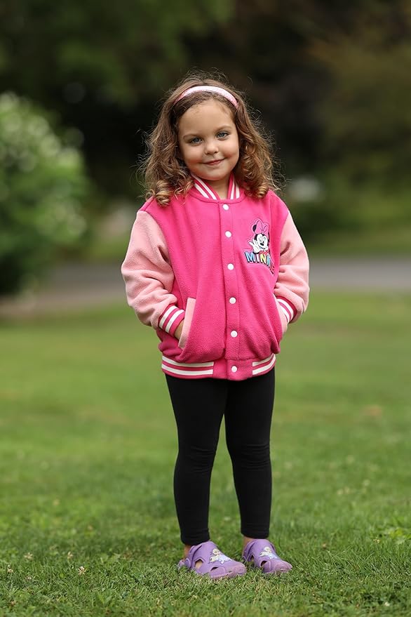 Disney Minnie Mickey Stitch Princess Frozen Marvel Jacket Lightweight Coat Button up Color Block Sweatshirt Sizes 2-14 Years