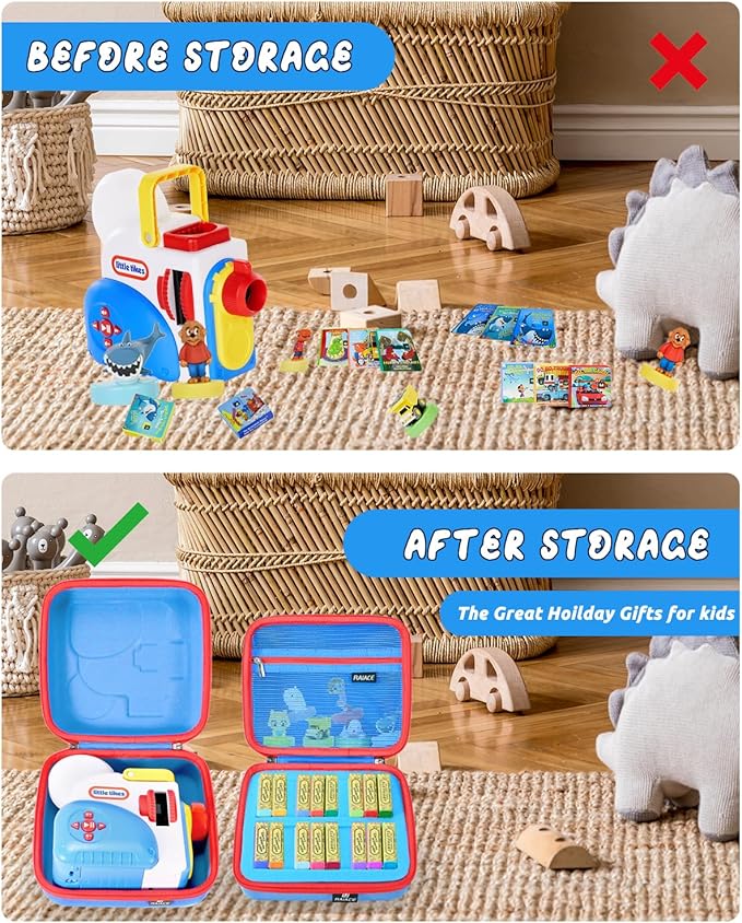 RAIACE Hard Travel Case Compatible with Little Tikes for Story Dream Machine Books Starter Set, Travel Storage Hard Bag.(Case Only!) - Blue