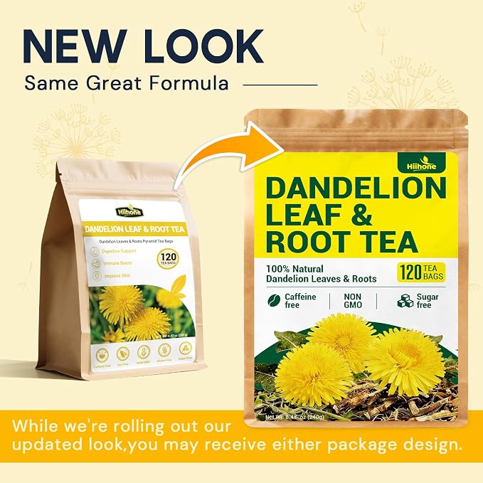 Dandelion Leaf & Root Herbal Tea - Caffeine Free,120 Teabags