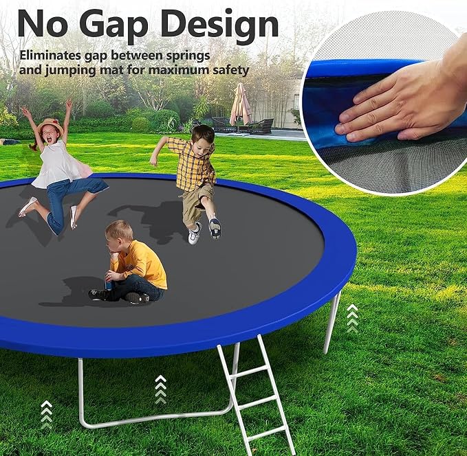 Lyromix Upgraded 16FT 15FT 14FT 12FT 10FT 8FT Trampoline Outdoor with Basketball Hoop and Net, Capacity for 4-6 Kids and Adults