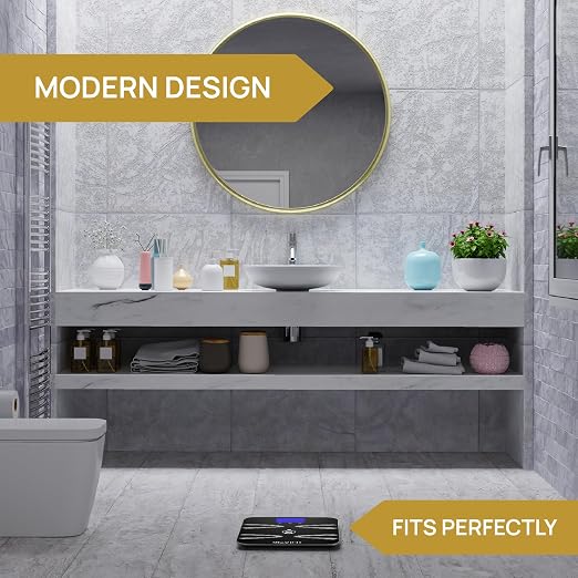 INEVIFIT Body-Analyzer Scale, Highly Accurate Digital Bathroom Body Composition Analyzer, Measures Weight, Body Fat, Water, Muscle, BMI, Visceral Levels & Bone Mass for 10 Users. Includes Batteries