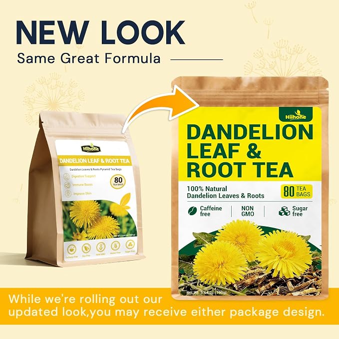 Dandelion Leaf & Root Herbal Tea-Caffeine-free herbal tea,No Sugar,80 Teabags