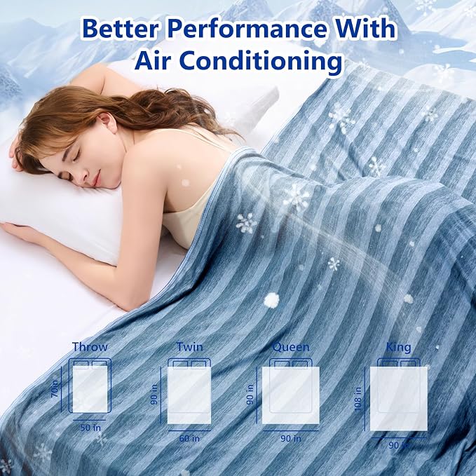 Cooling Blanket 90"x90" Summer Cooling Blanket for Hot Sleepers | Cold Summer Bed Blanket Keeps Cool for Night Sweats, Soft Lightweight Breathable Sofa Blankets for Kid Adults