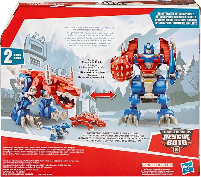 Transformers Rescue Bots Knight Watch Optimus Prime, Playskool Heroes Action Figure Toy (Amazon Exclusive)
